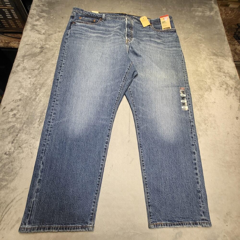 Levi's 501 Jeans Womens 24W Blue Medium Wash Straight Classic Stretch 5-Pocket